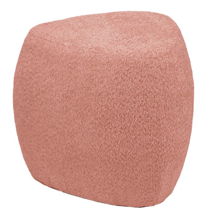 Poef organisch Jade in stof bouclé roze 