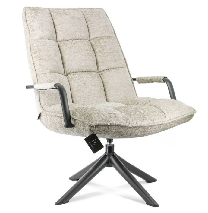 Draaifauteuil Hidde met armleuning zand