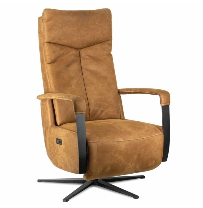 Relaxfauteuil Yara microleder camel - uit voorraad leverbaar!