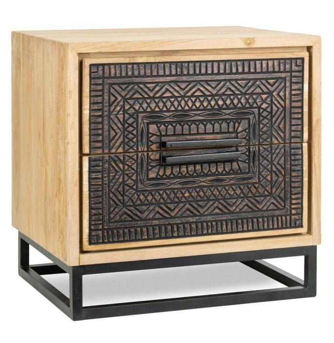 Nachtkastje Cola naturel met zwart