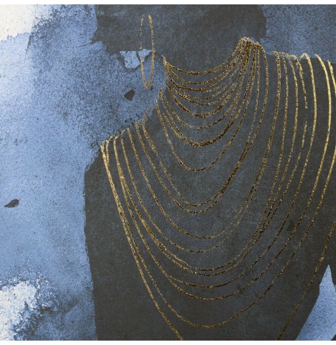 Schilderij abstract vrouw goudfolie