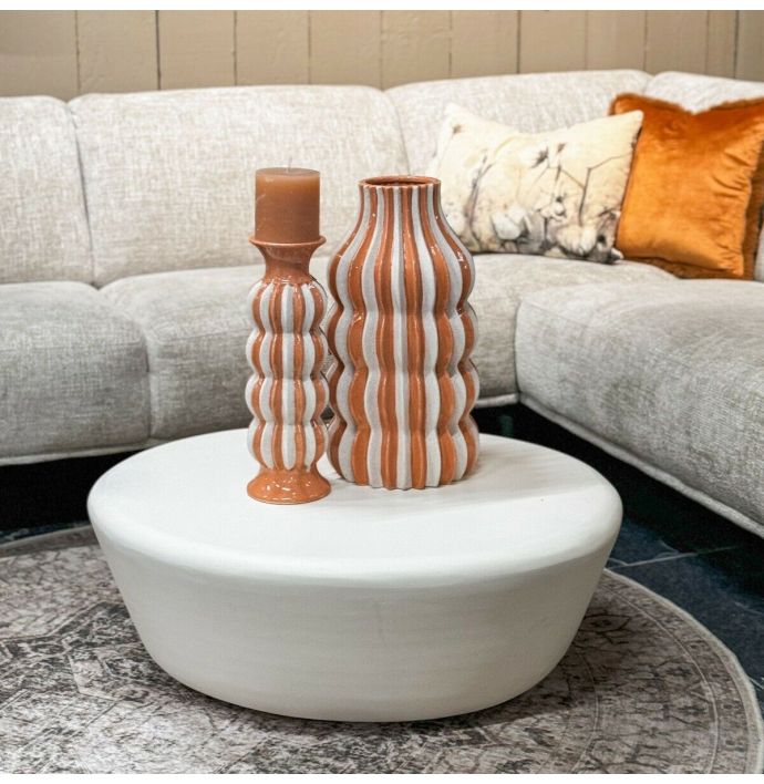 Aardewerk vaas stripes