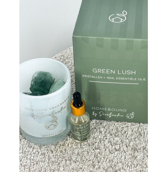 Geur kristal met 15ml essentiële olie 'Green lush'