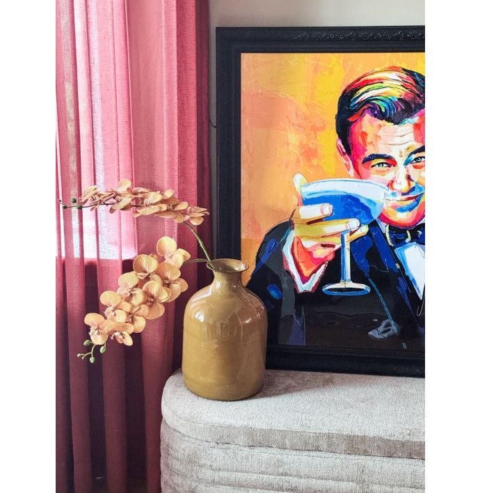 Metalen vaas mustard