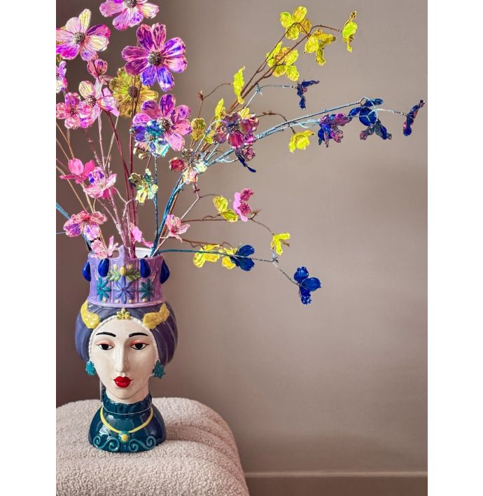 Kunstbloem holo blauw