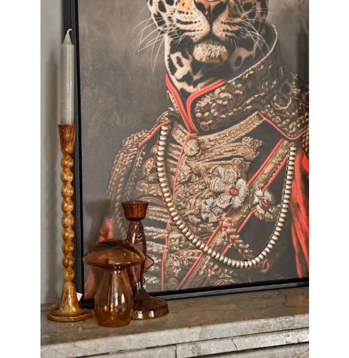 Glazen paddenstoel amber