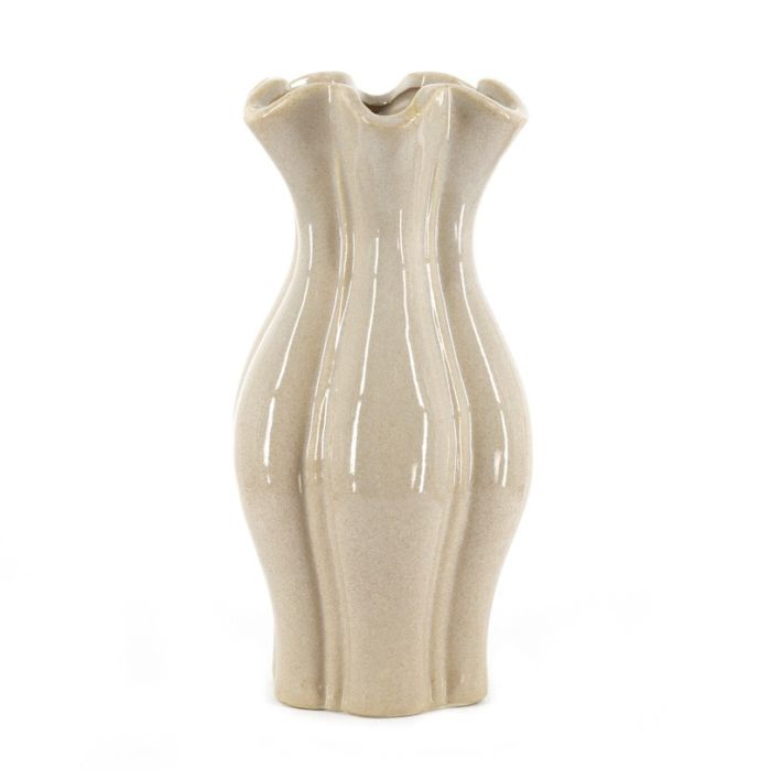Aardewerk vaas organic S beige