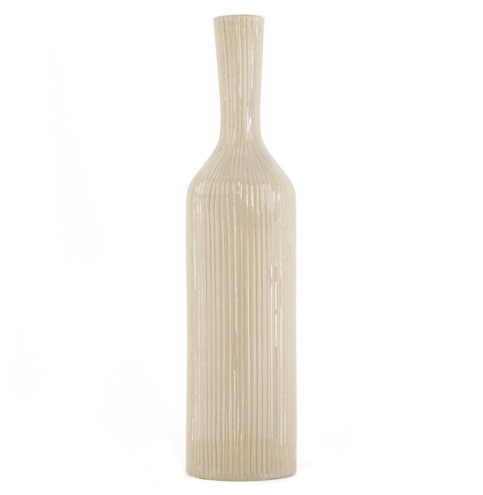 Aardewerk vaas conic L beige