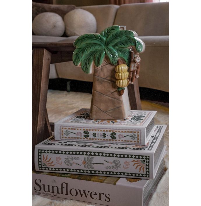 Aardewerk vaas palmboom L