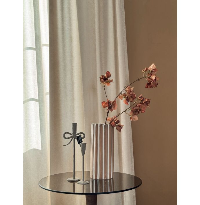 Aardewerk vaas stripe bruin