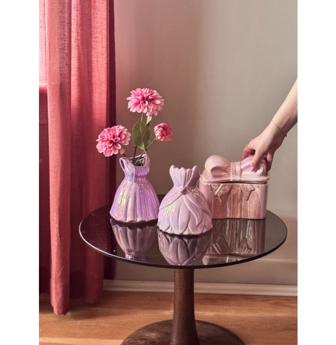 Aardewerk vaas princess dress roze