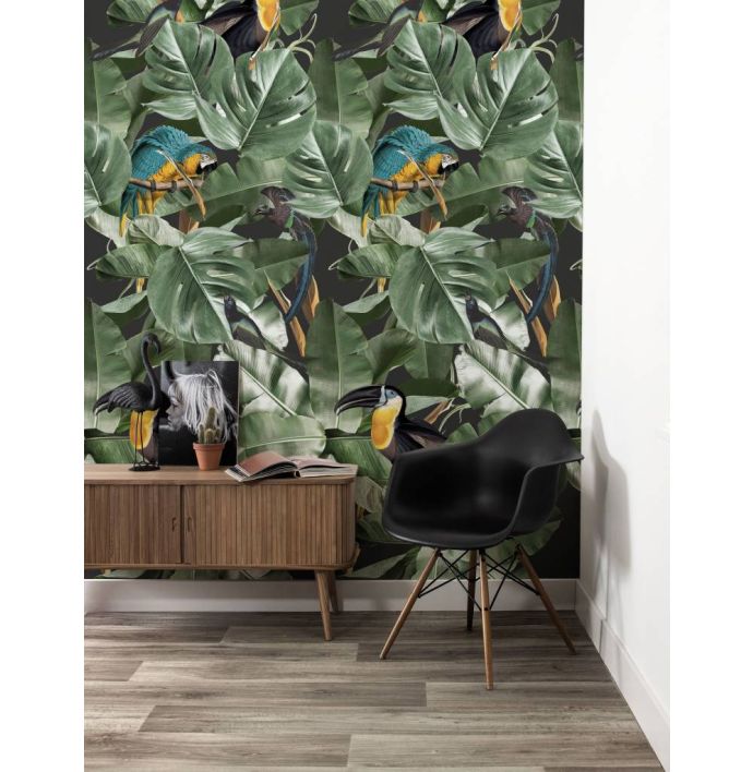 Patroon behang Botanical birds