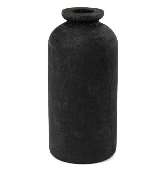 Houten vaasje zwart