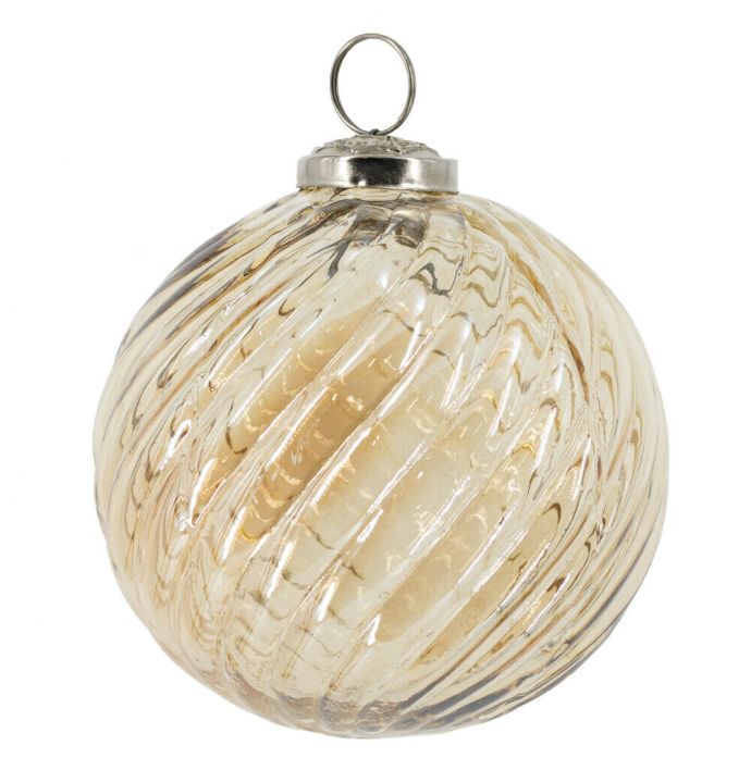 Glazen kerstbal roest/goud