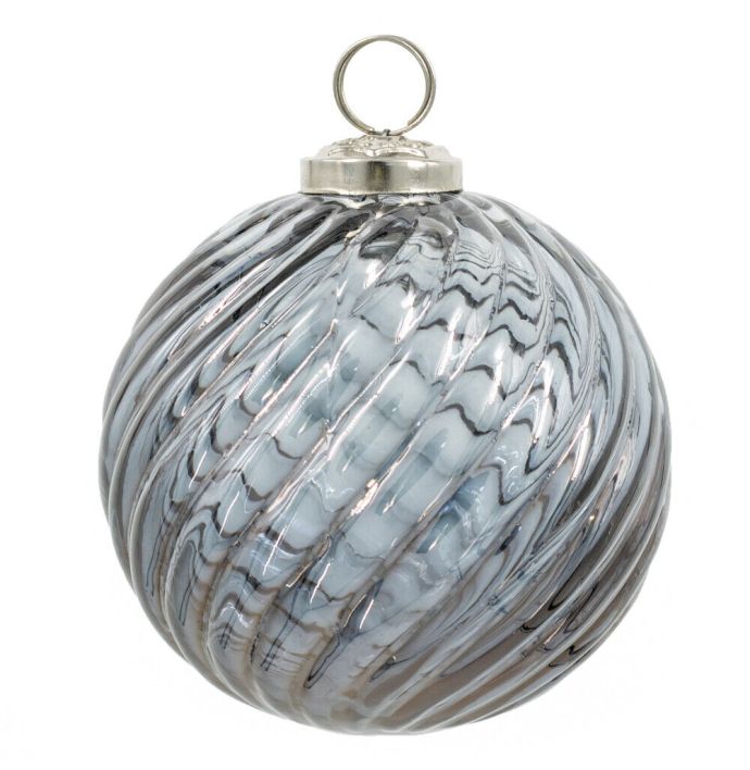 Glazen kerstbal grijs