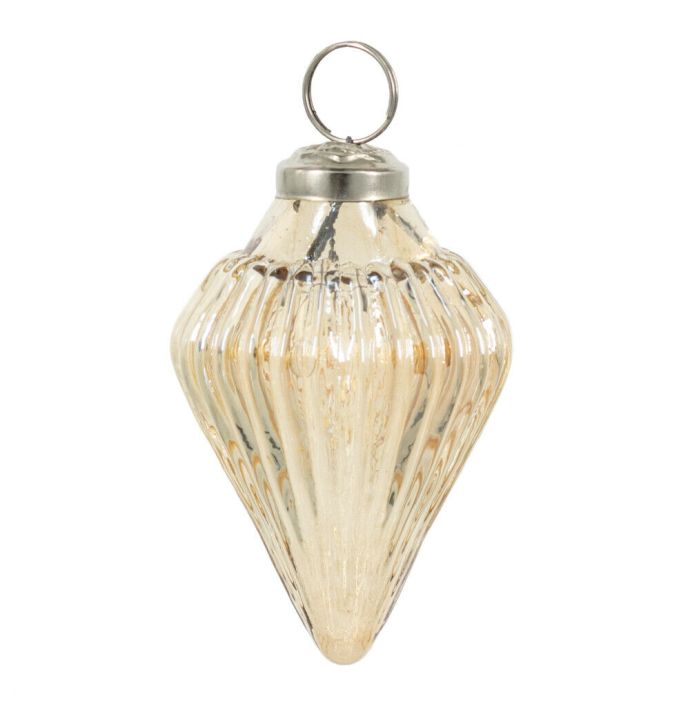 Glazen kerstbal roest/goud