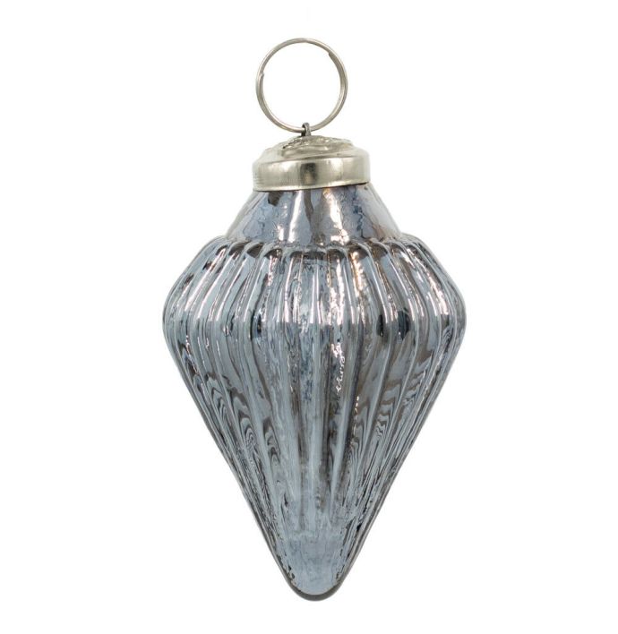 Glazen kerstbal grijs