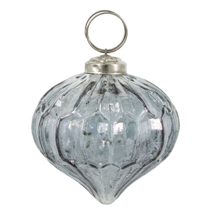 Glazen kerstbal grijs