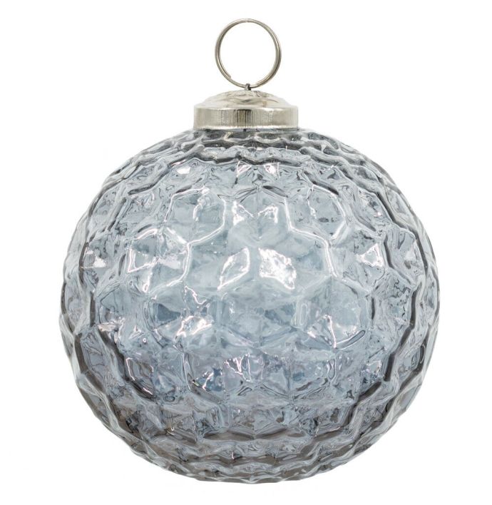 Glazen kerstbal grijs