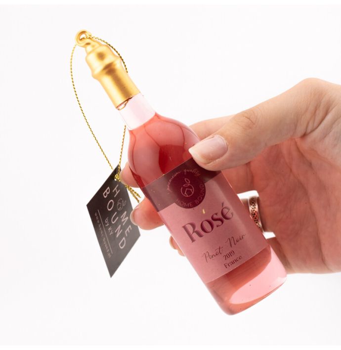 Kerstbal fles rosé