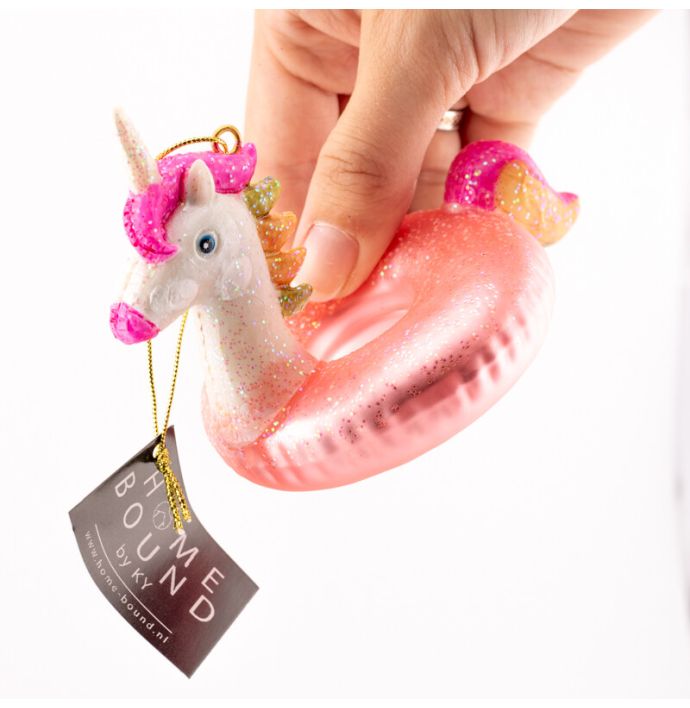 Kerstbal unicorn zwemband