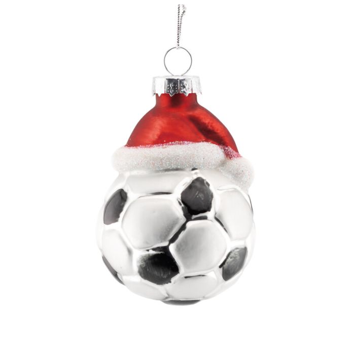 Kerstbal voetbal kerstmuts