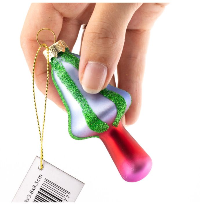 Kerstbal funky paddestoel