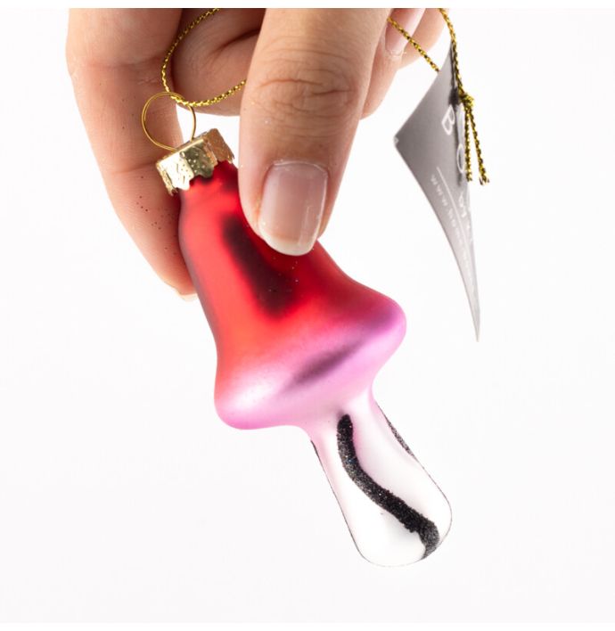 Kerstbal funky paddestoel