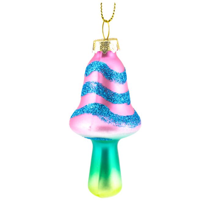 Kerstbal funky paddestoel