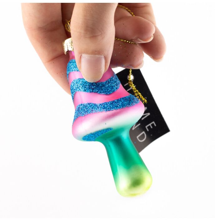 Kerstbal funky paddestoel