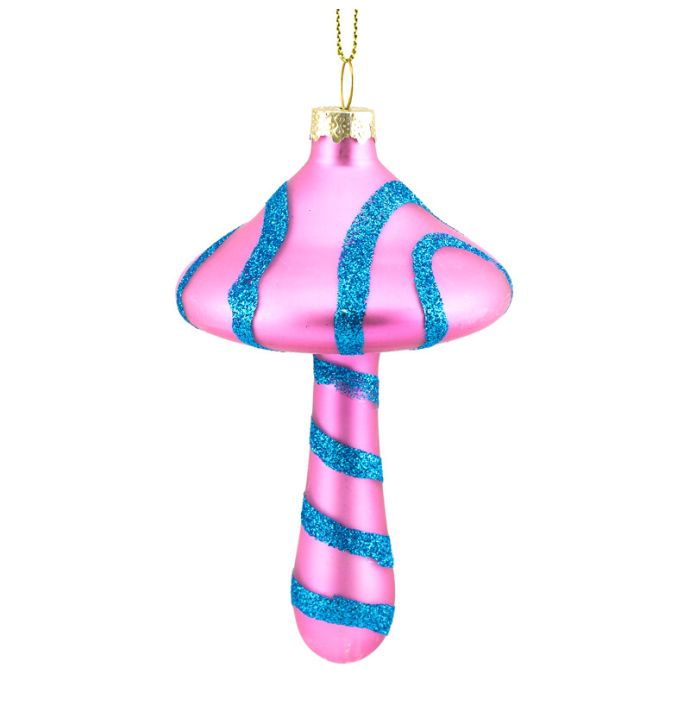 Kerstbal funky paddestoel