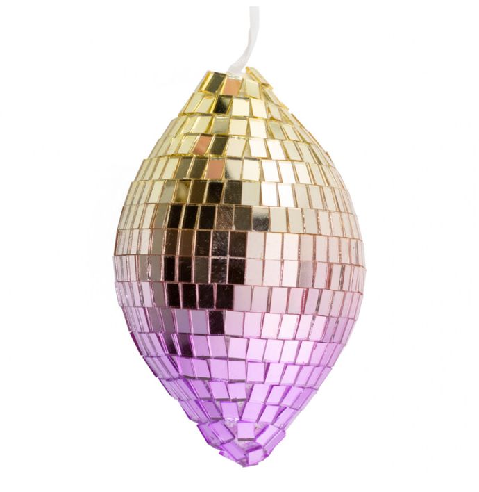 Kersthanger Discobal paars/geel