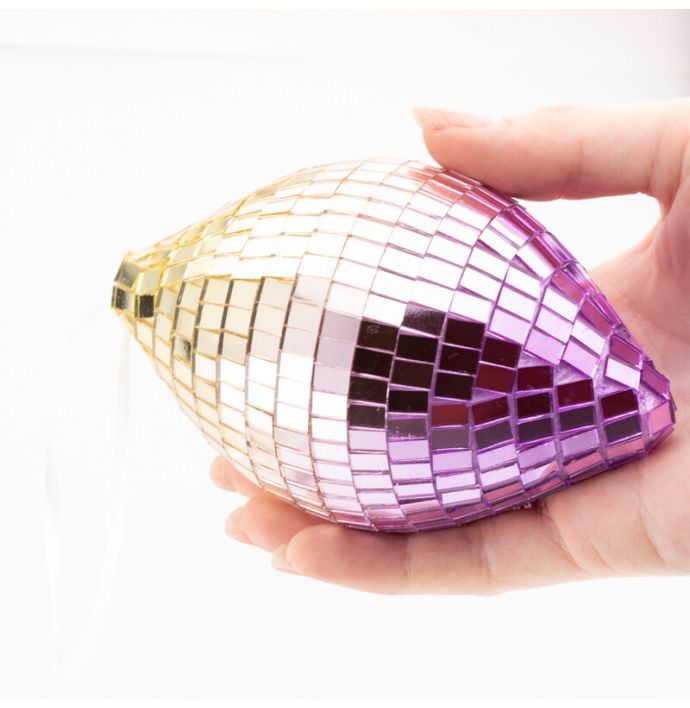 Kersthanger Discobal paars/geel