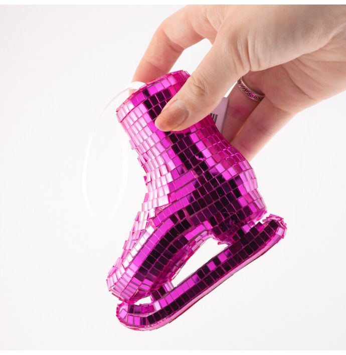 Kersthanger Disco Schaats fuchsia