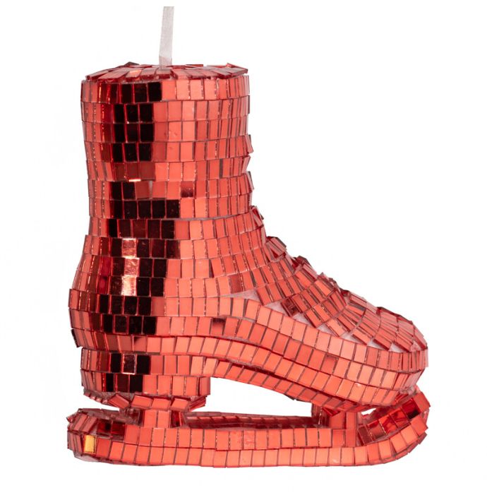 Kersthanger Disco Schaats rood