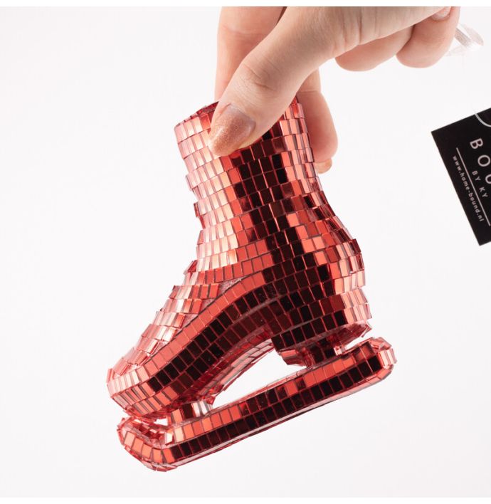 Kersthanger Disco Schaats rood