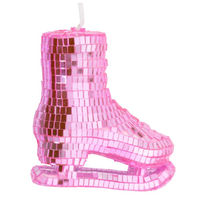 Kersthanger Disco Schaats roze