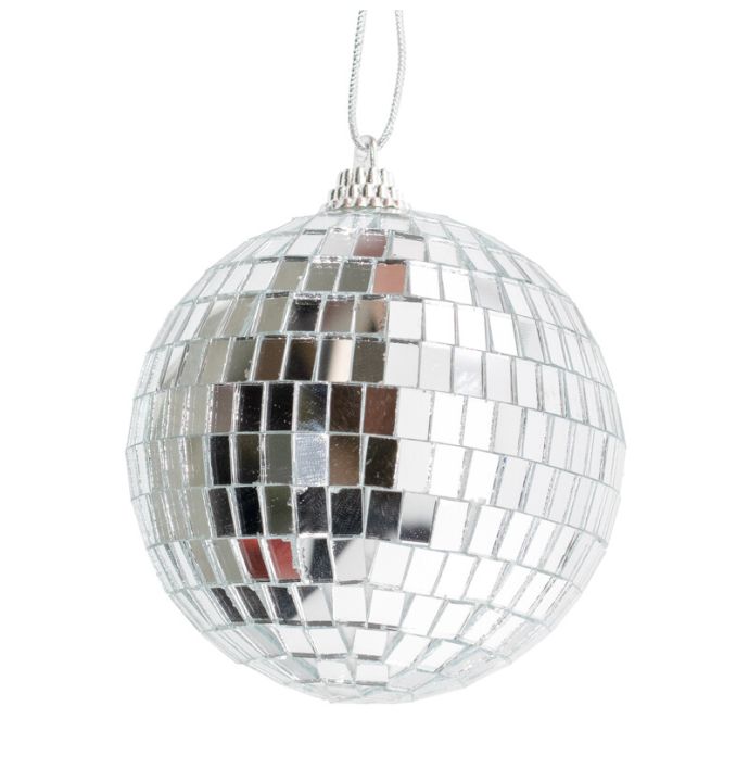 Set van 6 Discoballen zilver