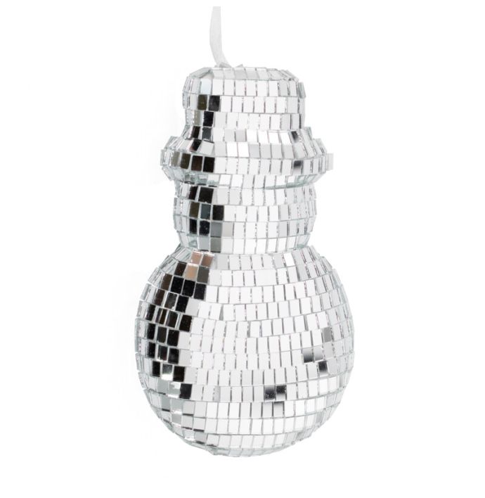 Kersthanger Disco Sneeuwpop zilver
