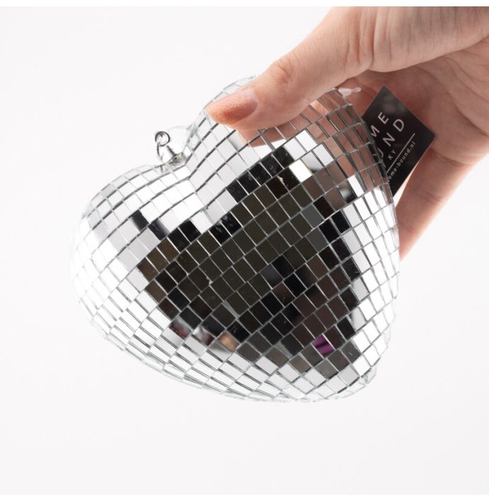 Kersthanger Disco Hart zilver