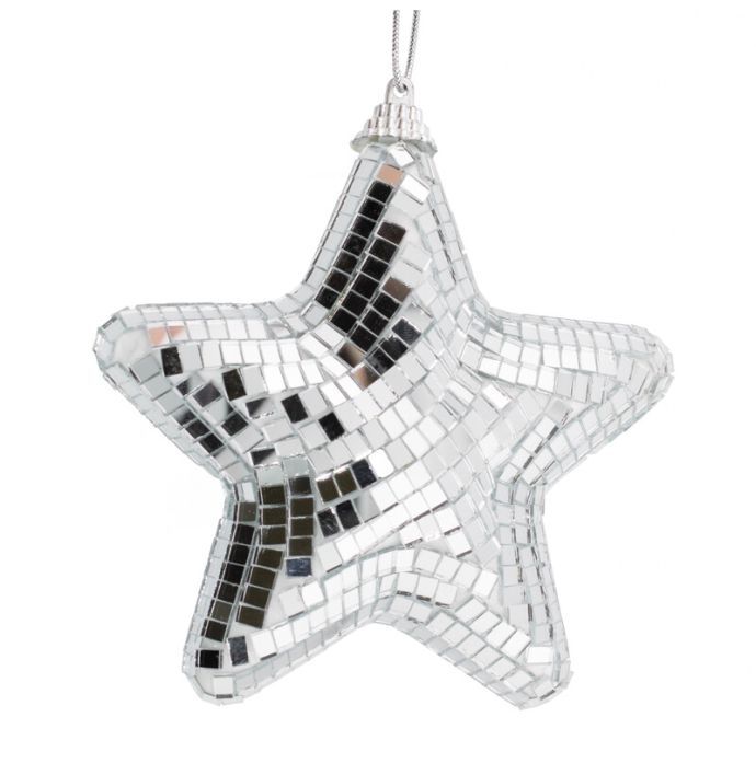 Kersthanger Disco Ster zilver