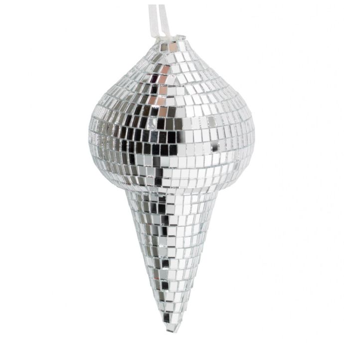 Kersthanger Discobal Pegel zilver