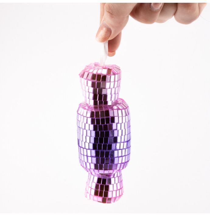 Kersthanger Disco Snoep roze/paars