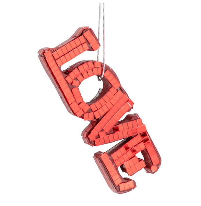 Kersthanger Disco LOVE rood