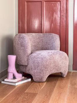 Aardewerk vaas retro laars paars