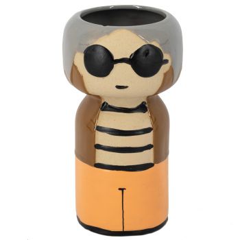 Aardewerk Kokeshi Doll vaas