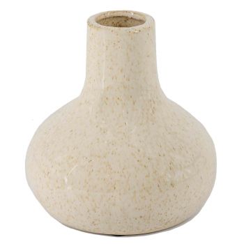 Aardewerk vaasje beige