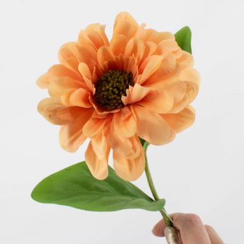 Kunstbloem Zinnia perzik