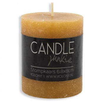 Candle Junkie stompkaars oranje