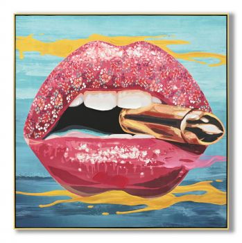 Schilderij lips bullet 